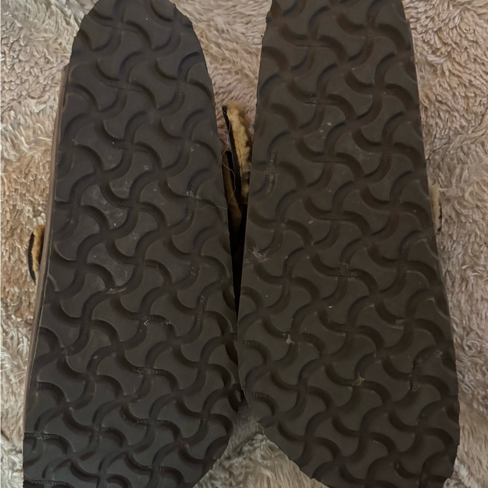Birkenstock Brown Shearling Lined Mules Unisex 9-9.5/42 - Picture 2 of 5